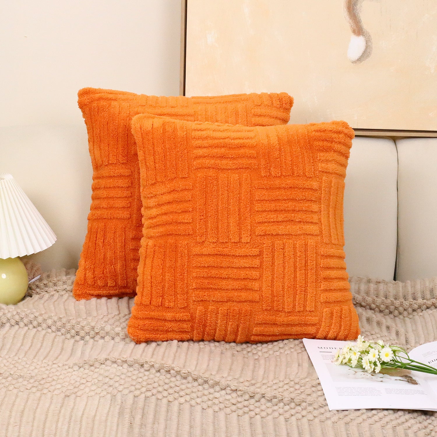 Pillow Cover Woven Plush - VOGORA