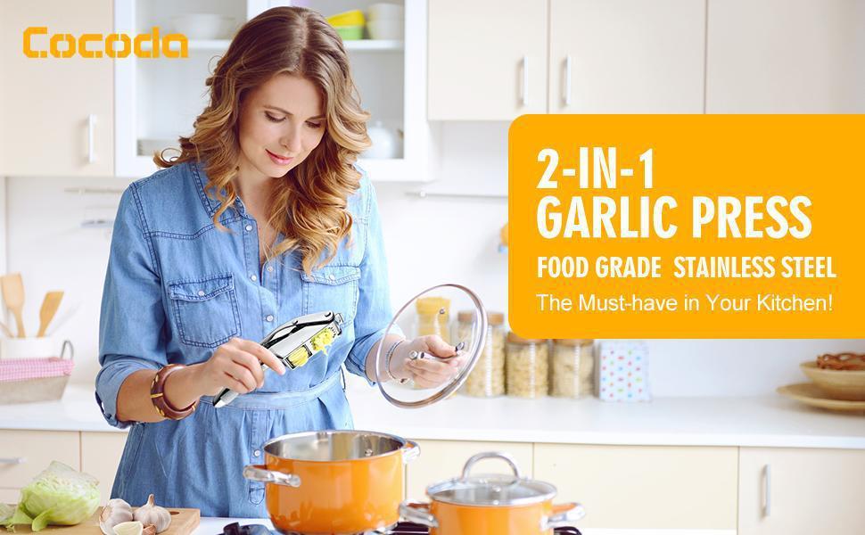 Two-in-One Garlic Press - VOGORA