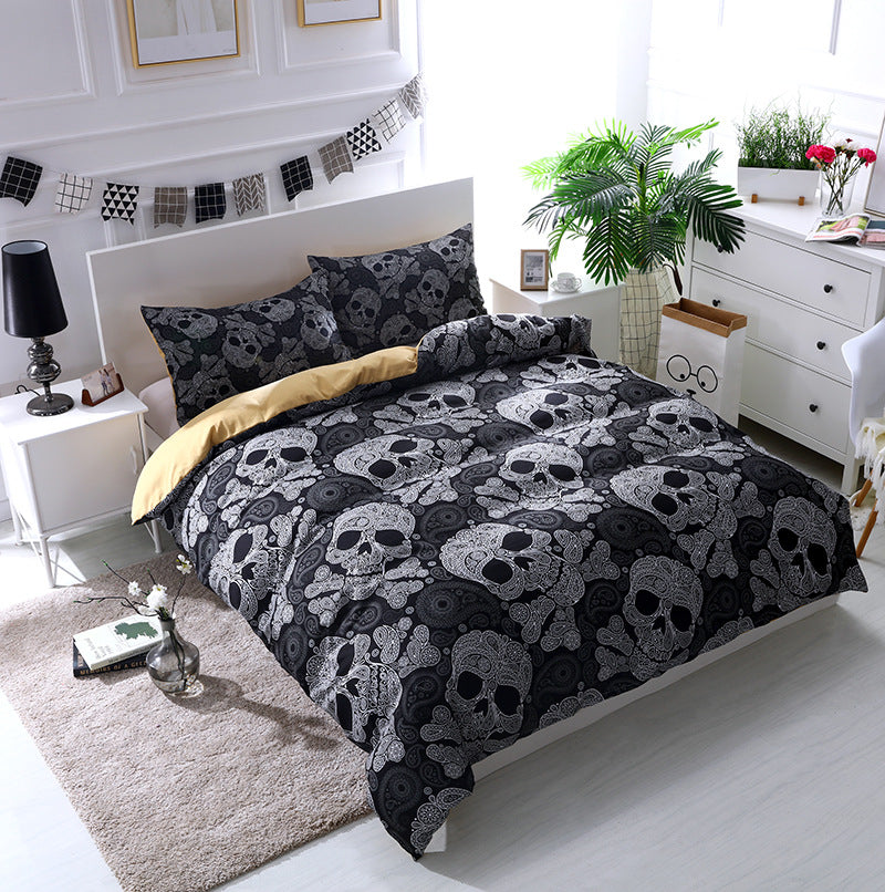 Watercolor Flower Skull 3D Four-piece Set - VOGORA