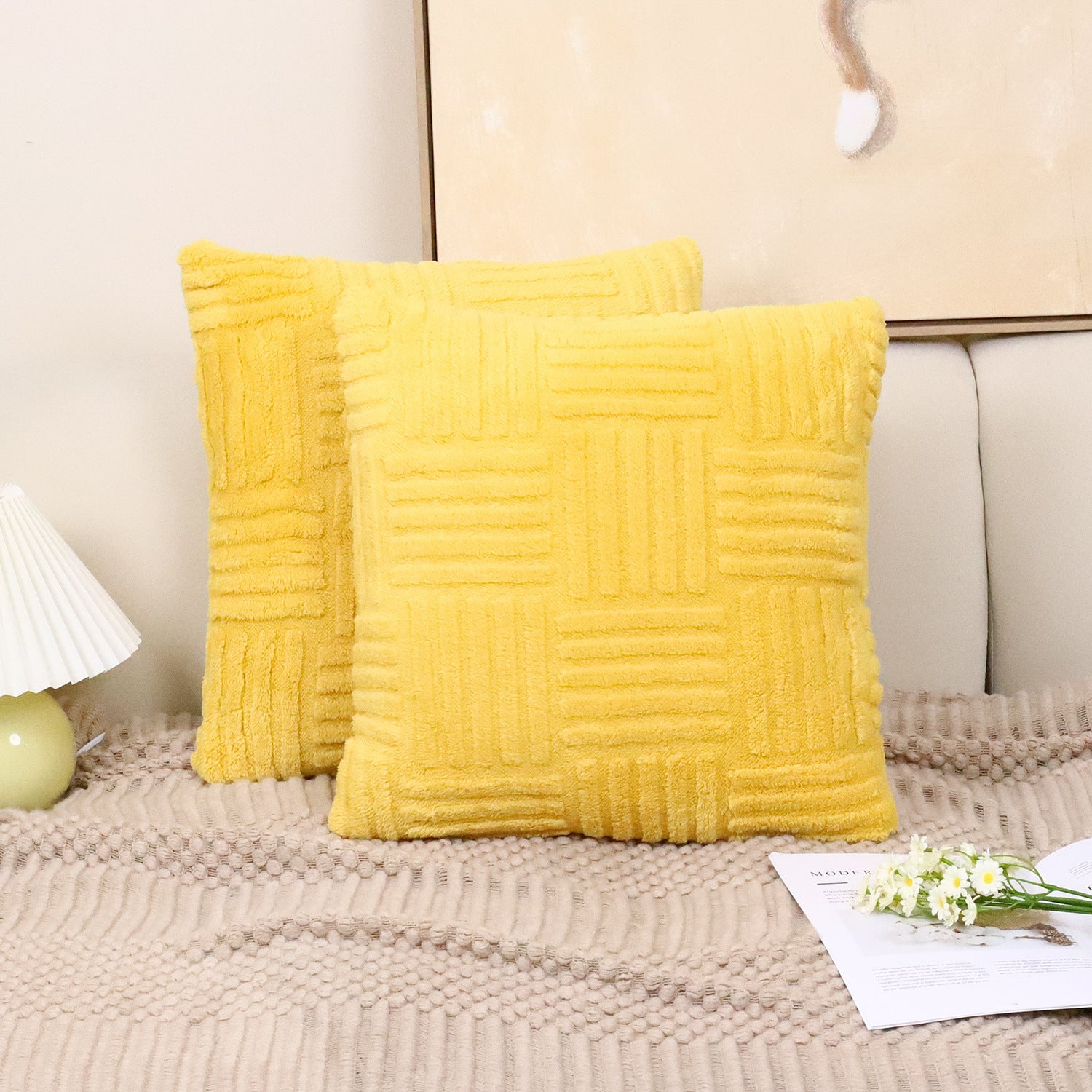 Pillow Cover Woven Plush - VOGORA