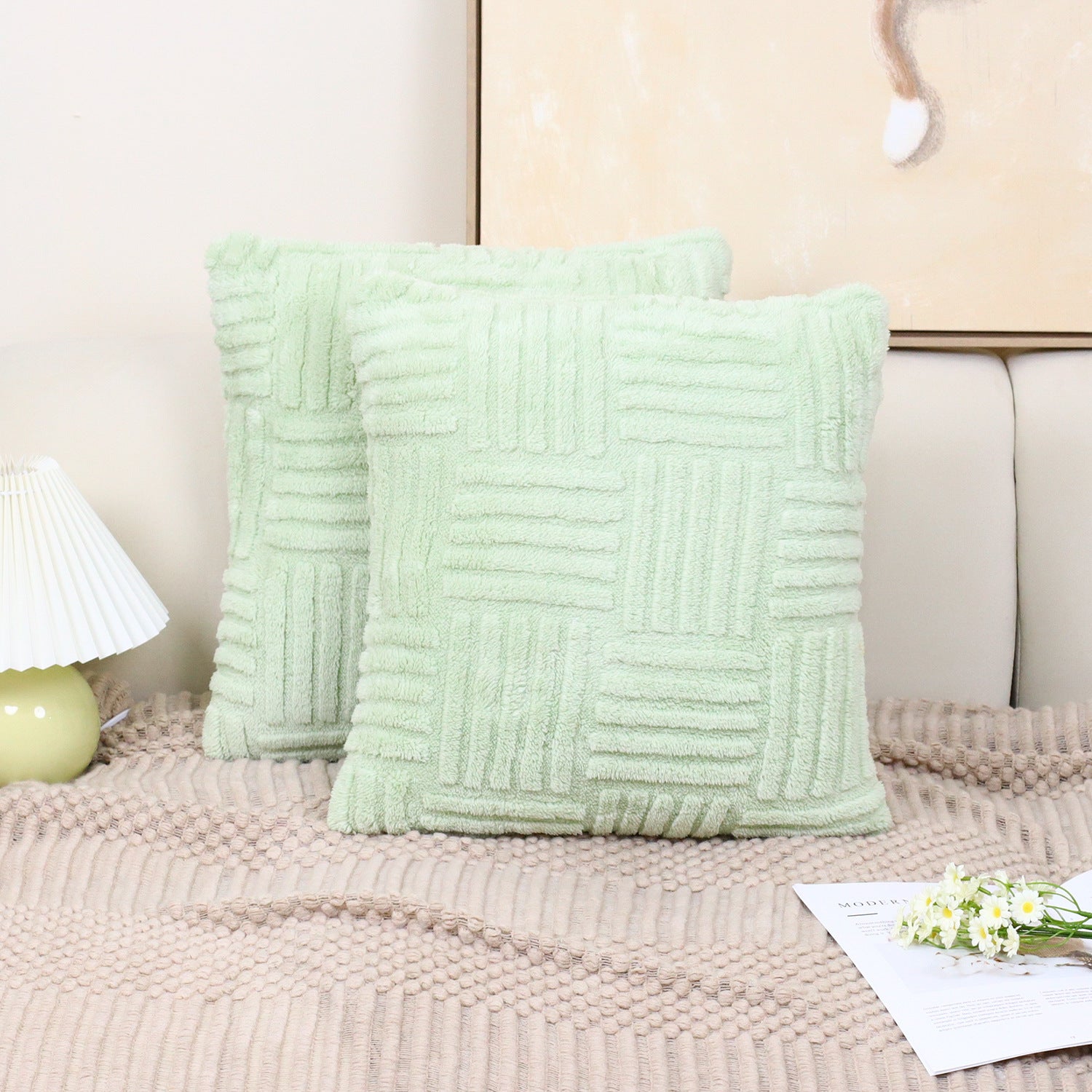 Pillow Cover Woven Plush - VOGORA