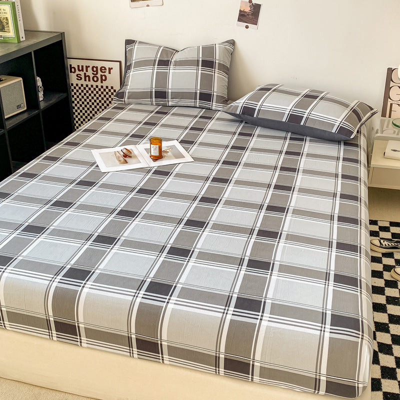 Minimalist Washed Cotton Solid Color Single Product Fitted Sheet - VOGORA