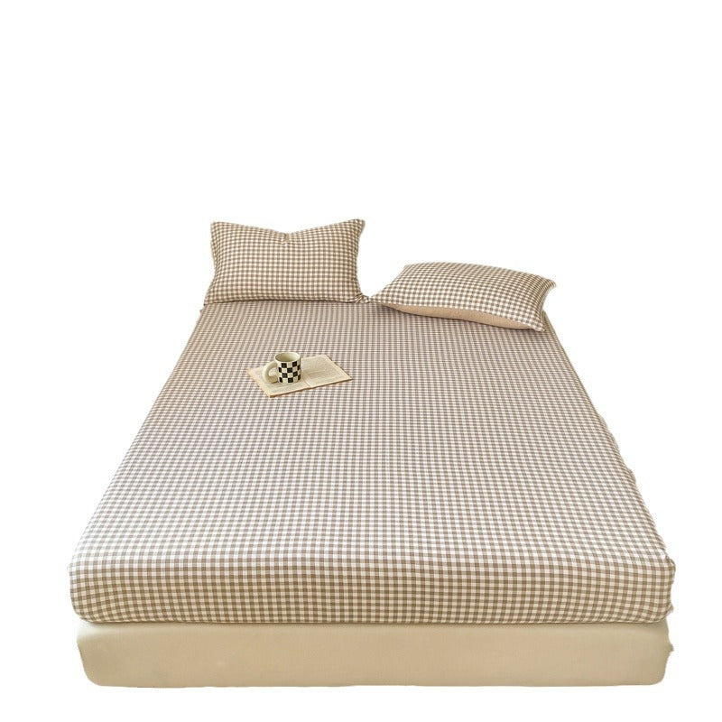Minimalist Washed Cotton Solid Color Single Product Fitted Sheet - VOGORA
