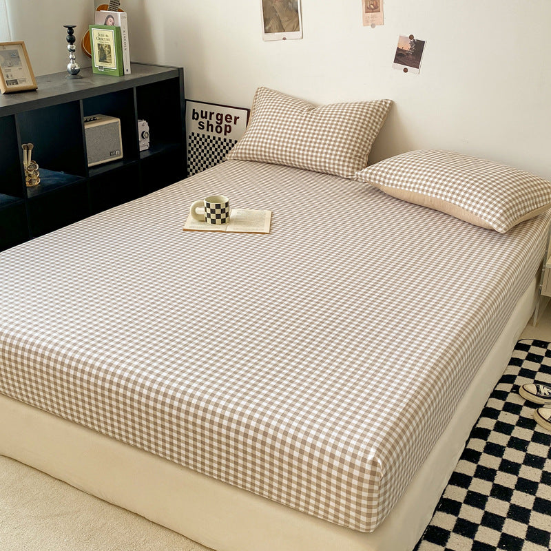 Minimalist Washed Cotton Solid Color Single Product Fitted Sheet - VOGORA