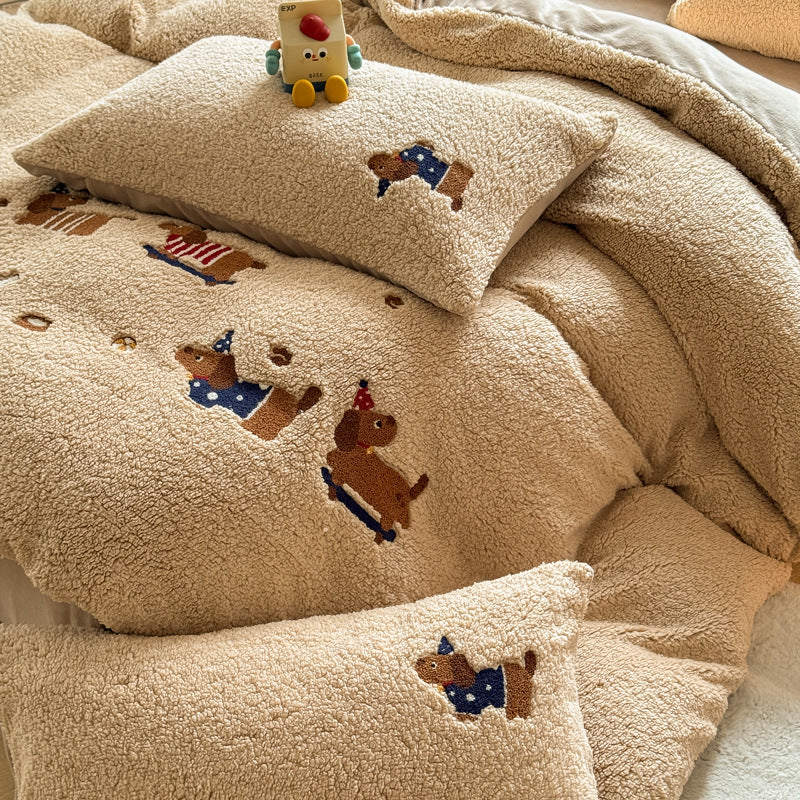 Four-piece Cashmere Winter Cartoon Extra Thick - VOGORA