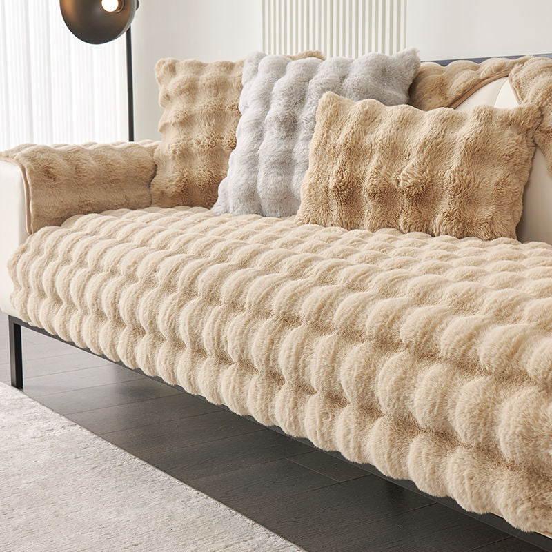 Rabbit Plush Sofa Cushion Winter Thickened Fleece Simple - VOGORA