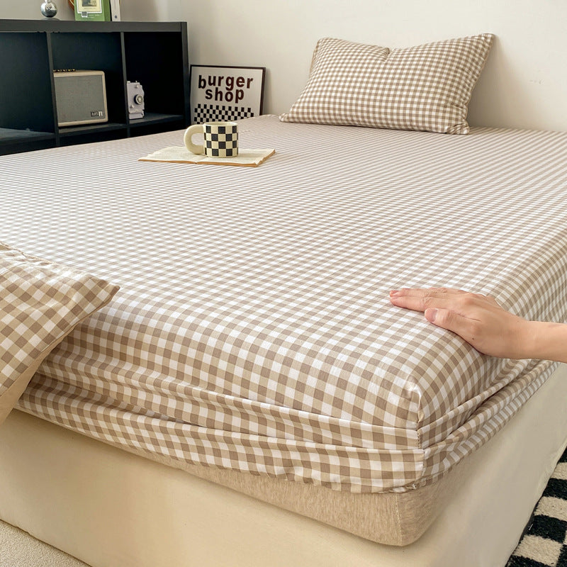 Minimalist Washed Cotton Solid Color Single Product Fitted Sheet - VOGORA