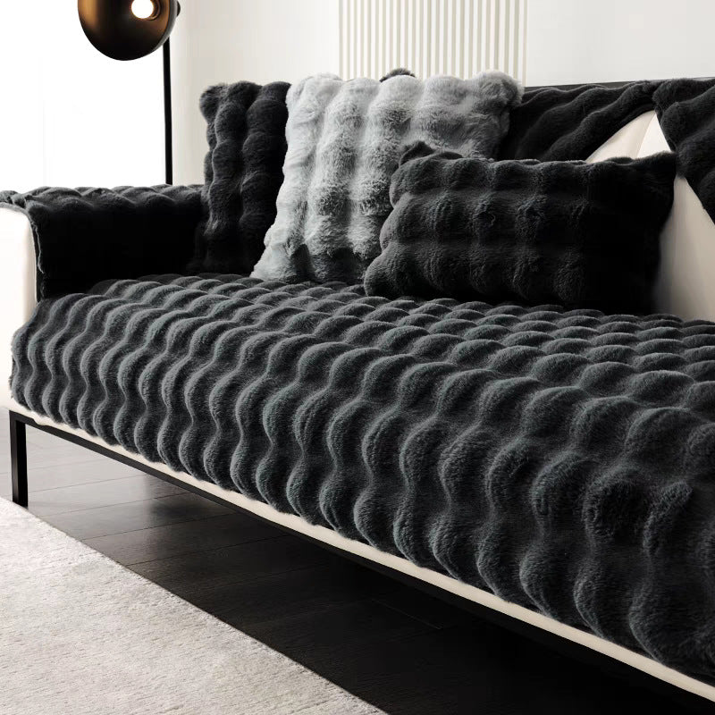 Rabbit Plush Sofa Cushion Winter Thickened Fleece Simple - VOGORA