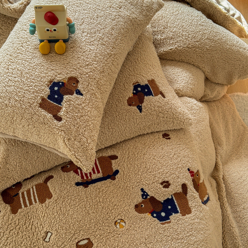 Four-piece Cashmere Winter Cartoon Extra Thick - VOGORA