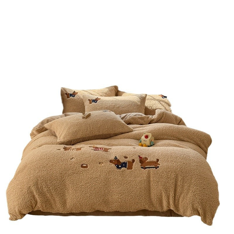 Four-piece Cashmere Winter Cartoon Extra Thick - VOGORA