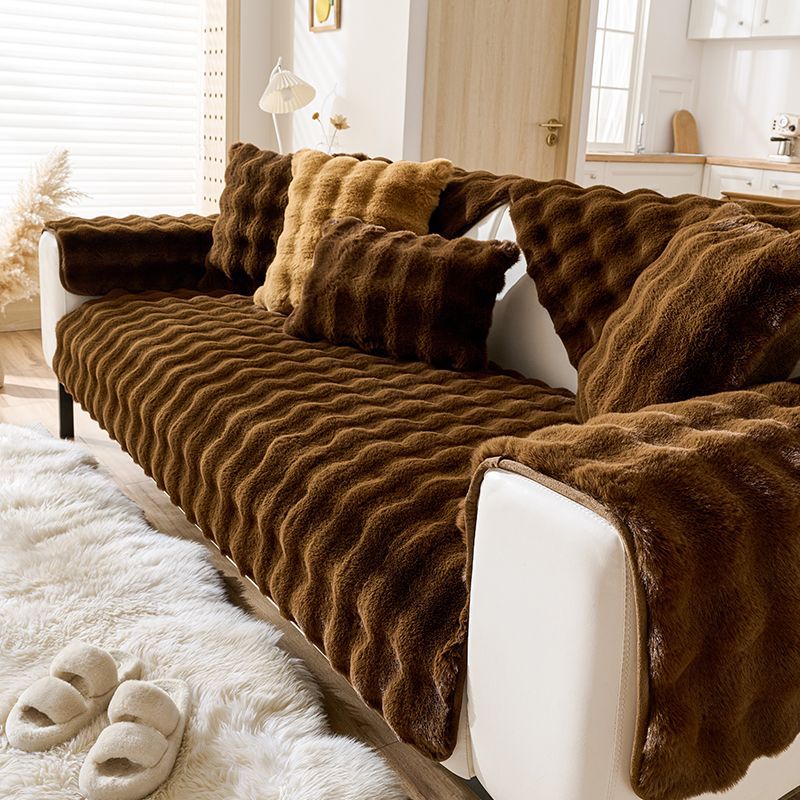 Rabbit Plush Sofa Cushion Winter Thickened Fleece Simple - VOGORA
