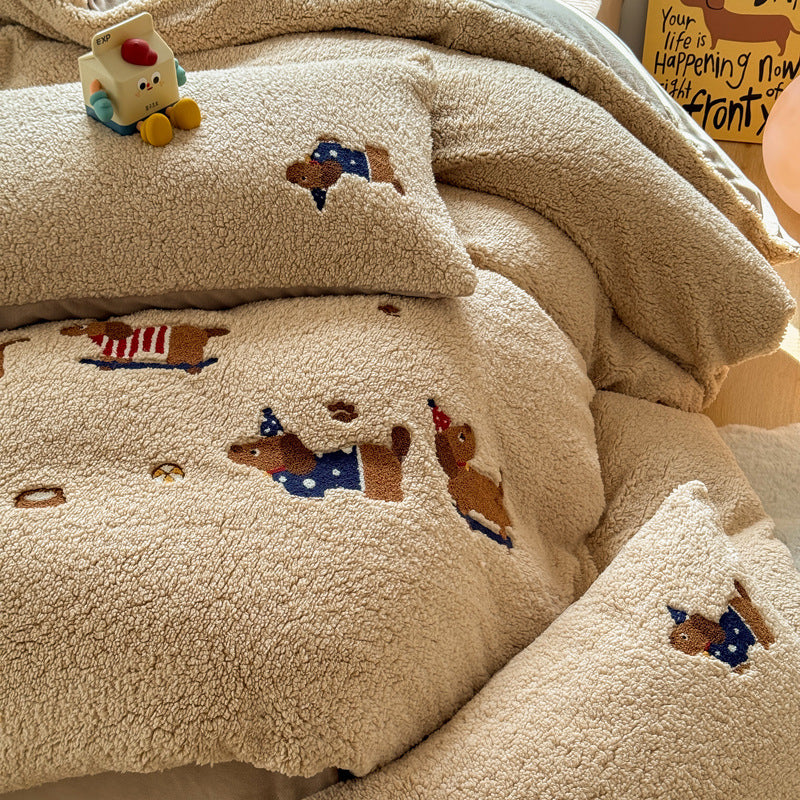 Four-piece Cashmere Winter Cartoon Extra Thick - VOGORA