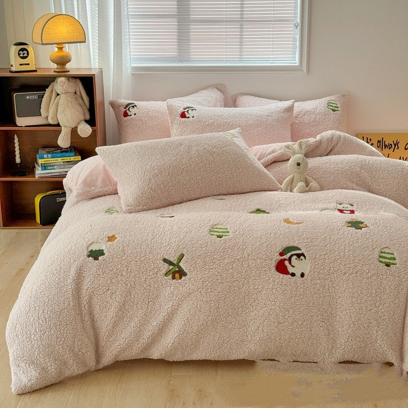Four-piece Cashmere Winter Cartoon Extra Thick - VOGORA