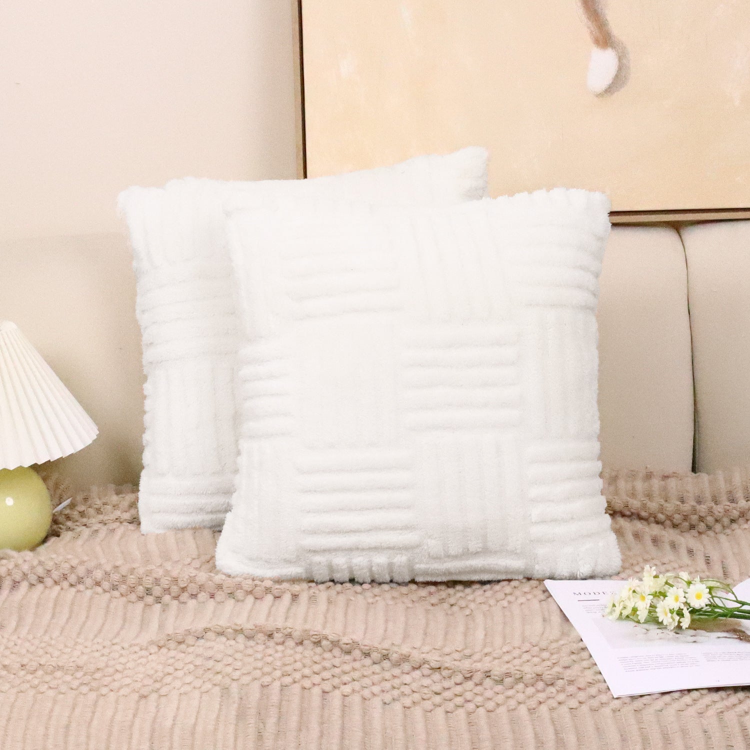Pillow Cover Woven Plush - VOGORA