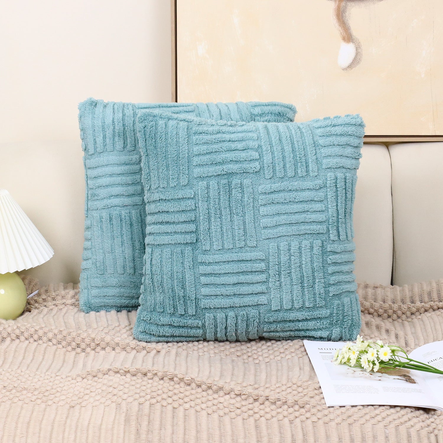 Pillow Cover Woven Plush - VOGORA
