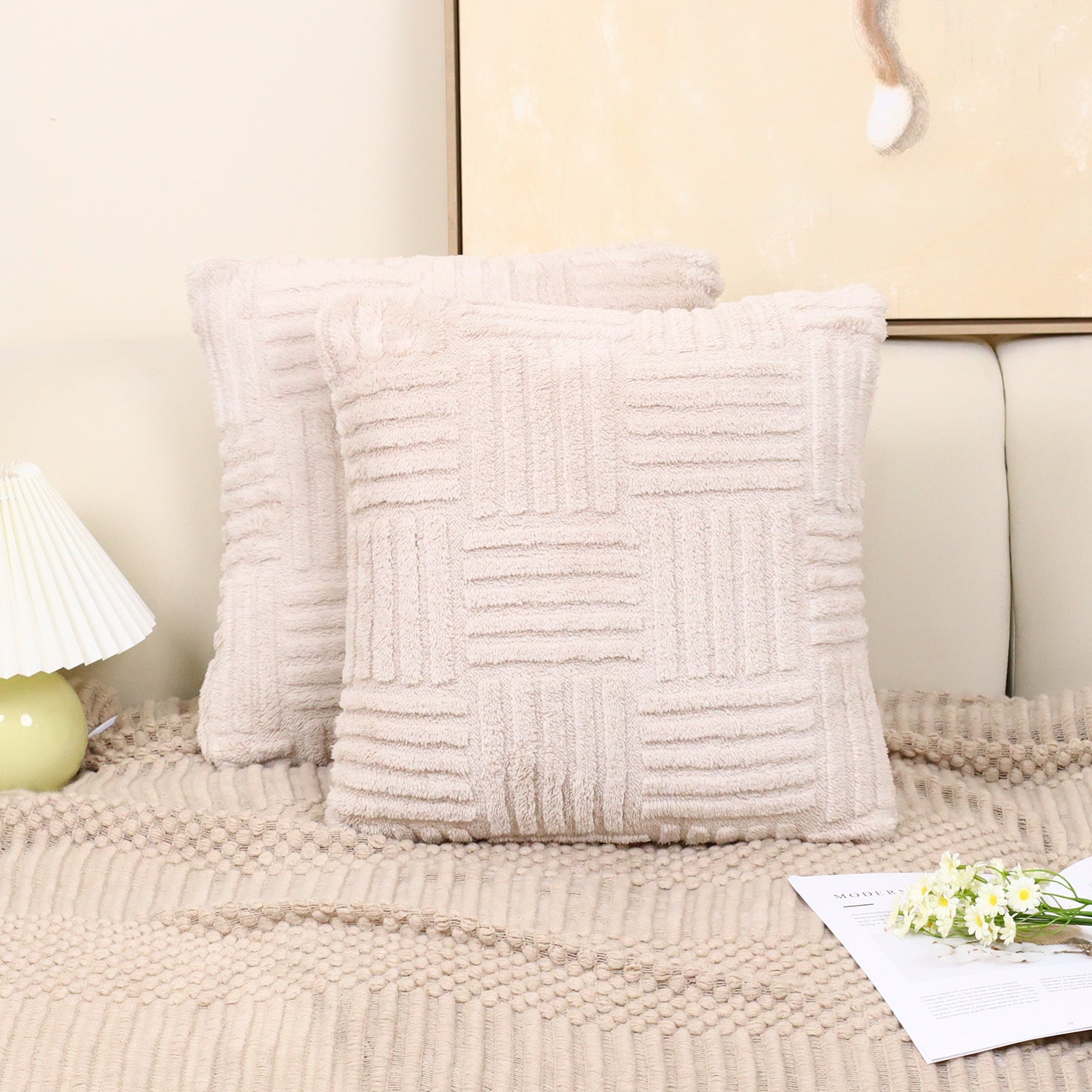 Pillow Cover Woven Plush - VOGORA